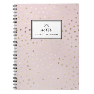 Gold Foil Stippen Pattern Blush Personal Notebook Notitieboek