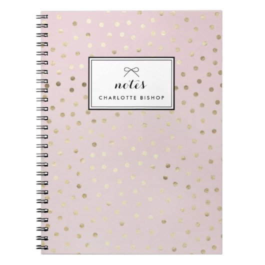 Gold Foil Stippen Pattern Blush Personal Notebook Notitieboek (Voorkant)