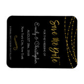 Gold Foil String Lights en Script Sla de datum op Magneet (Horizontaal)