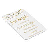 Gold Foil String Lights en Script Sla de datum op Magneet (Rechterzijde)