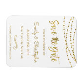 Gold Foil String Lights en Script Sla de datum op Magneet (Horizontaal)