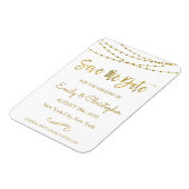 Gold Foil String Lights en Script Sla de datum op Magneet (Linkerzijde)