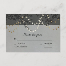 Gold Foil String Lights Huwelijk RSVP Kaarten Kaartje