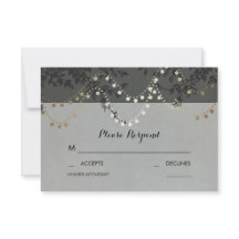 Gold Foil String Lights Huwelijk RSVP Kaarten