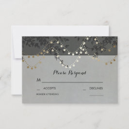 Gold Foil String Lights Huwelijk RSVP Kaarten Kaartje