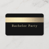 Gold Foil Stripe, Bachelor Party Ticket Invitation (Voorkant)