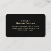 Gold Foil Stripe, Bachelor Party Ticket Invitation (Achterkant)