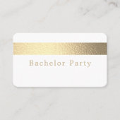 Gold Foil Stripe, Bachelor Party Ticket Invitation (Voorkant)