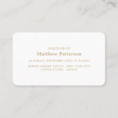 Gold Foil Stripe, Bachelor Party Ticket Invitation (Achterkant)