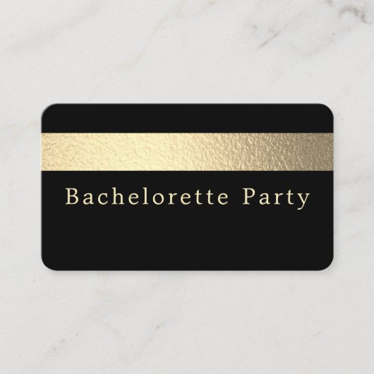 Gold Foil Stripe, Bachelorette Party Ticket Invite (Voorkant)