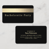 Gold Foil Stripe, Bachelorette Party Ticket Invite (Voorkant / Achterkant)