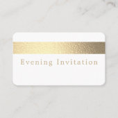 Gold Foil Stripe, Evening Event Ticket Invitation (Voorkant)