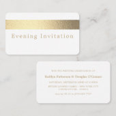 Gold Foil Stripe, Evening Event Ticket Invitation (Voorkant / Achterkant)