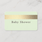 Gold Foil Stripe, Mint Green Baby shower Ticket (Voorkant)