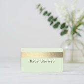 Gold Foil Stripe, Mint Green Baby shower Ticket (Staand voorkant)