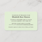 Gold Foil Stripe, Mint Green Baby shower Ticket (Achterkant)