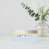 Gold Foil Stripe, Powder Blue Baby shower Ticket (Staand voorkant)