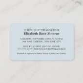 Gold Foil Stripe, Powder Blue Baby shower Ticket (Achterkant)