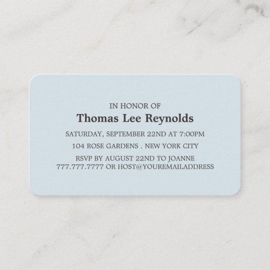 Gold Foil Stripe/Powder Blue/Birthday Party Ticket (Achterkant)