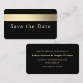 Gold Foil Stripe, sla de datum Kaart op Visitekaartje (Voorkant / Achterkant)