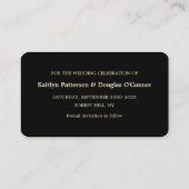 Gold Foil Stripe, sla de datum Kaart op Visitekaartje (Achterkant)