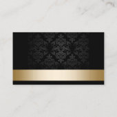Gold Foil Striped Damask Makeup Artist Visitekaartje (Achterkant)