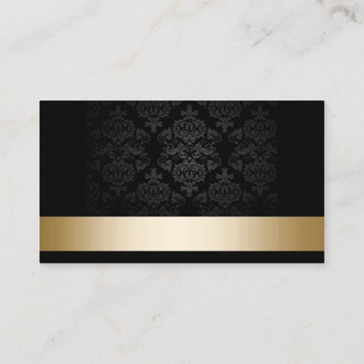 Gold Foil Striped Damask Makeup Artist Visitekaartje (Achterkant)
