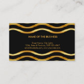 Gold Foil striped Elegant Retro gebogen Visitekaartje (Achterkant)