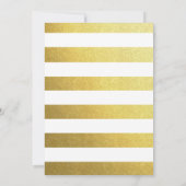 Gold Foil striped Folklore Flowers Weddenschap fuc Kaart (Achterkant)