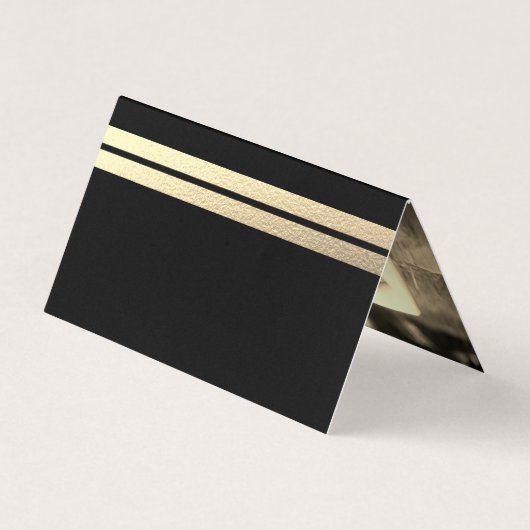 Gold Foil Stripes, foto Save the Date Card Visitekaartje (Achterkant)