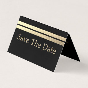 Gold Foil Stripes, foto Save the Date Card Visitekaartje