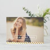 GOLD FOIL STRIPES | INSCHRIJVING VAN DE GRADUATIEP KAART (Staand voorkant)