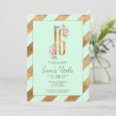 Gold Foil Stripes Mint ID756 Kaart (Staand voorkant)