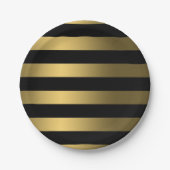 Gold Foil stripes op zwart-witpapier Bord (Voorkant)