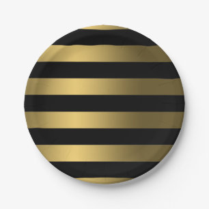 Gold Foil stripes op zwart-witpapier Bord
