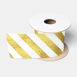 Gold Foil Stripes Satijnen Lint