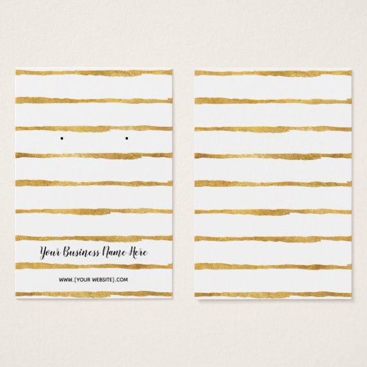 Gold Foil Stripes Verdien beeldingskaarten Visitekaartje (Voorkant /achterkant)