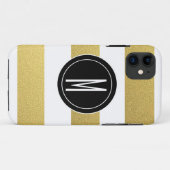 GOLD FOIL STRIPES | ZWARTE MONOGRAM Case-Mate iPhone CASE (Achterkant (horizontaal))
