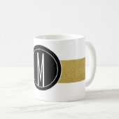 GOLD FOIL STRIPES | ZWARTE MONOGRAM KOFFIEMOK (Voorkant rechts)