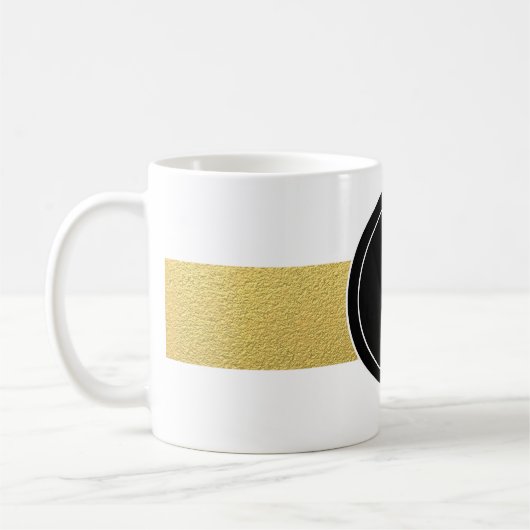 GOLD FOIL STRIPES | ZWARTE MONOGRAM KOFFIEMOK (Links)