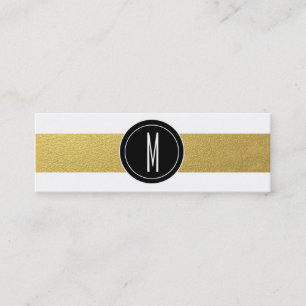 GOLD FOIL STRIPES   ZWARTE MONOGRAM MINI VISITEKAARTJE