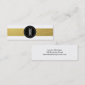 GOLD FOIL STRIPES | ZWARTE MONOGRAM MINI VISITEKAARTJE (Voorkant / Achterkant)