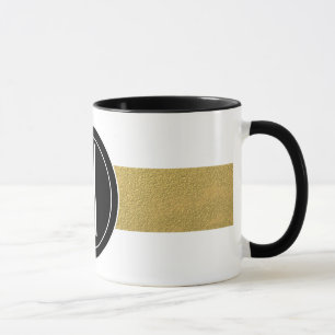 GOLD FOIL STRIPES ZWARTE MONOGRAM MOK