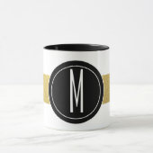 GOLD FOIL STRIPES | ZWARTE MONOGRAM MOK (Midden)