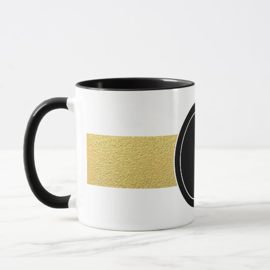 GOLD FOIL STRIPES | ZWARTE MONOGRAM MOK (Links)