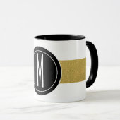 GOLD FOIL STRIPES | ZWARTE MONOGRAM MOK (Voorkant rechts)