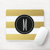 GOLD FOIL STRIPES | ZWARTE MONOGRAM MUISMAT (Met muis)