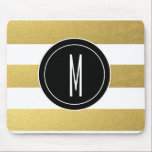 GOLD FOIL STRIPES | ZWARTE MONOGRAM MUISMAT<br><div class="desc">GOLD FOIL STRIPES | ZWARTE MONOGRAM</div>