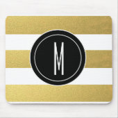 GOLD FOIL STRIPES | ZWARTE MONOGRAM MUISMAT (Voorkant)