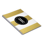 GOLD FOIL STRIPES | ZWARTE MONOGRAM NOTITIEBOEK (Rechterzijde)